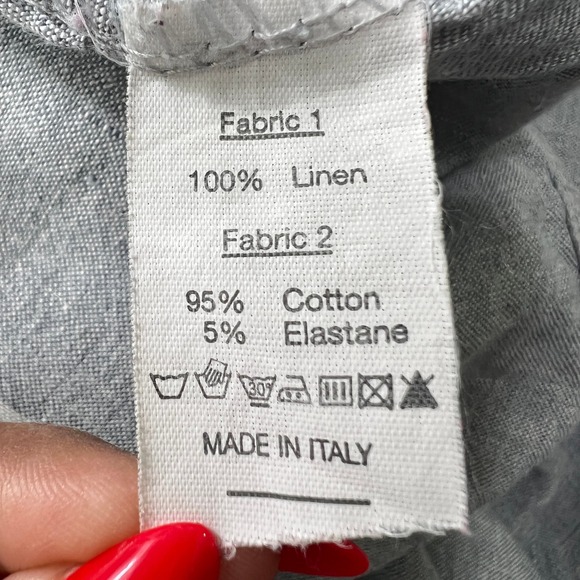 CINZIA Made in Italy Gray Linen Cotton Blend Asymmetrical Midi Dress Size M - Picture 5 of 12